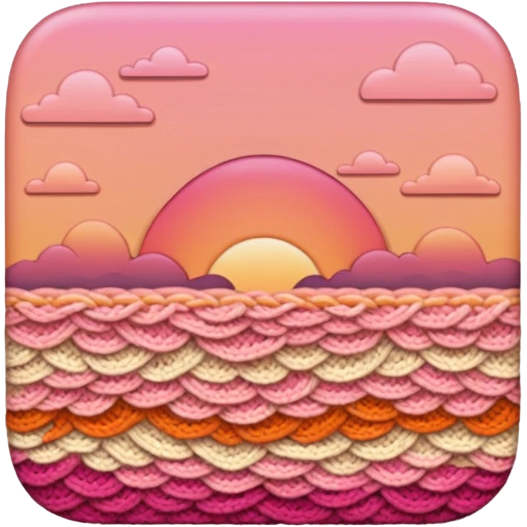 crochet stitch color like a peach-pinky sunset emoji