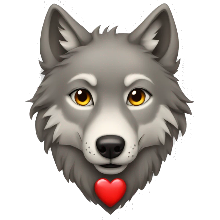 Wolf with heart eres emoji