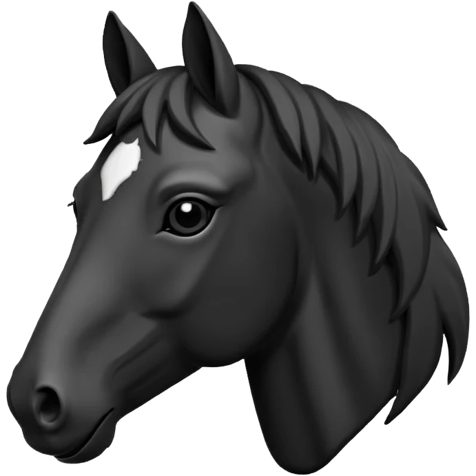 Create me an emoji of a horse head where only the outline of the head can be seen emoji