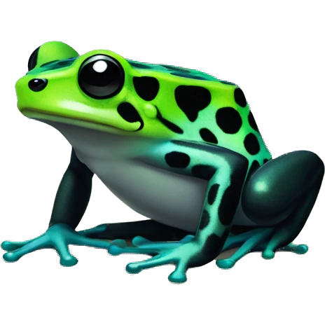 black and green dart frog  emoji