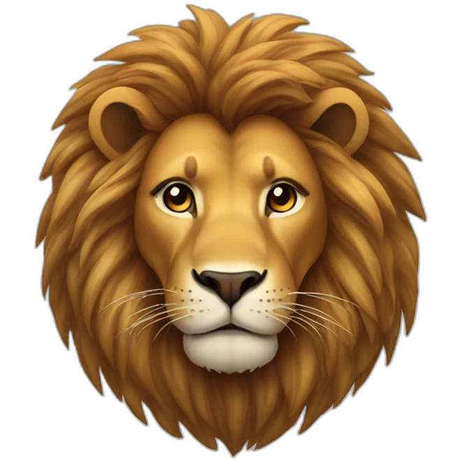 Lion cheveux  en queue de cheval  emoji