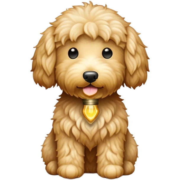 A golden doodle lamp emoji