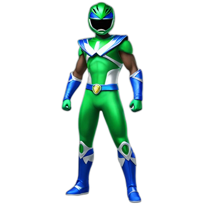 green and blue power ranger full body emoji