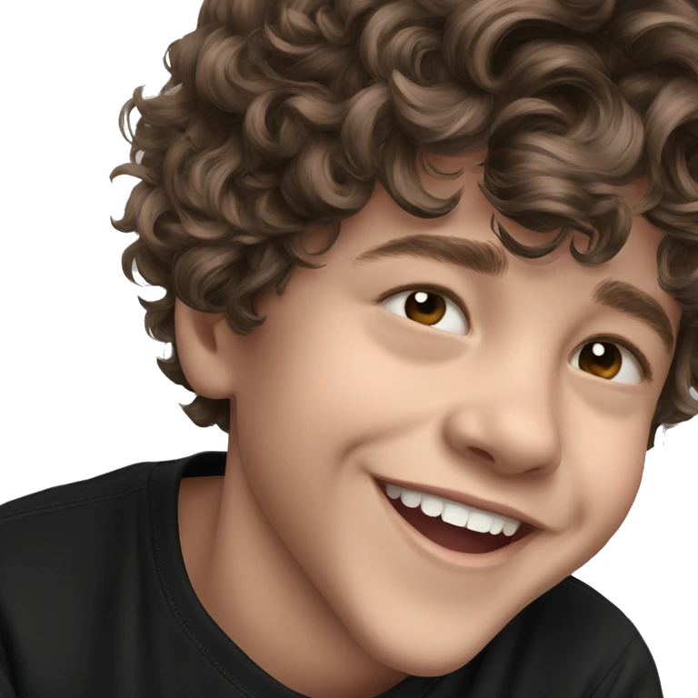 happy boy in black shirt emoji