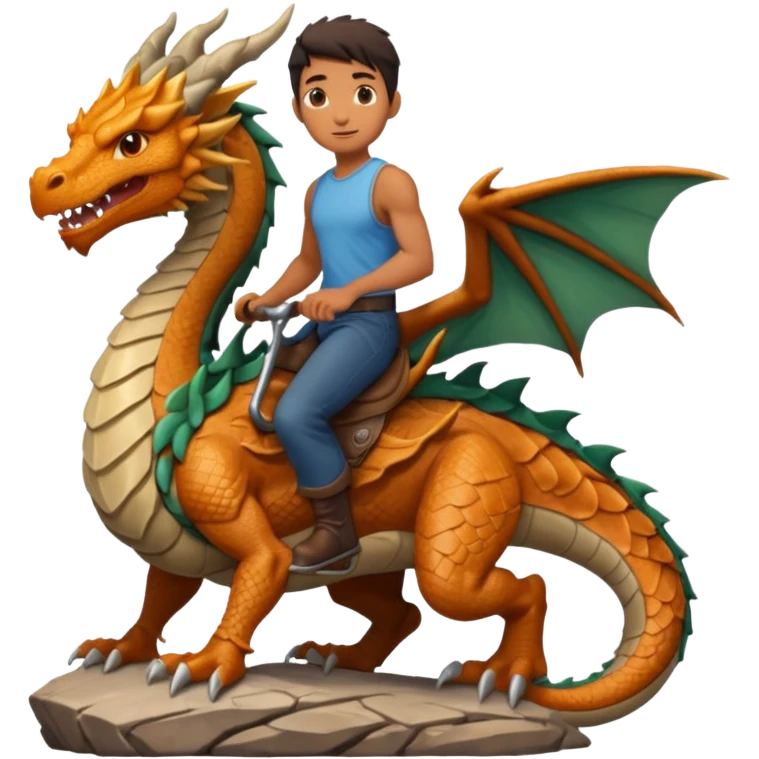 man riding earth elemental dragon emoji