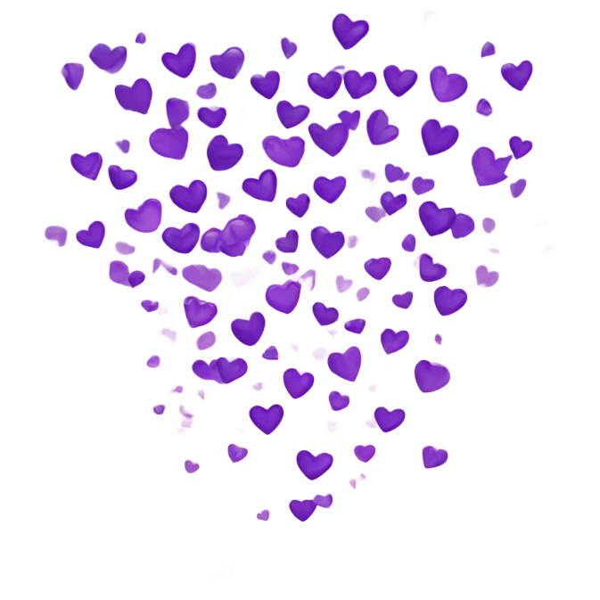 Floating Purple Hearts in sky  emoji
