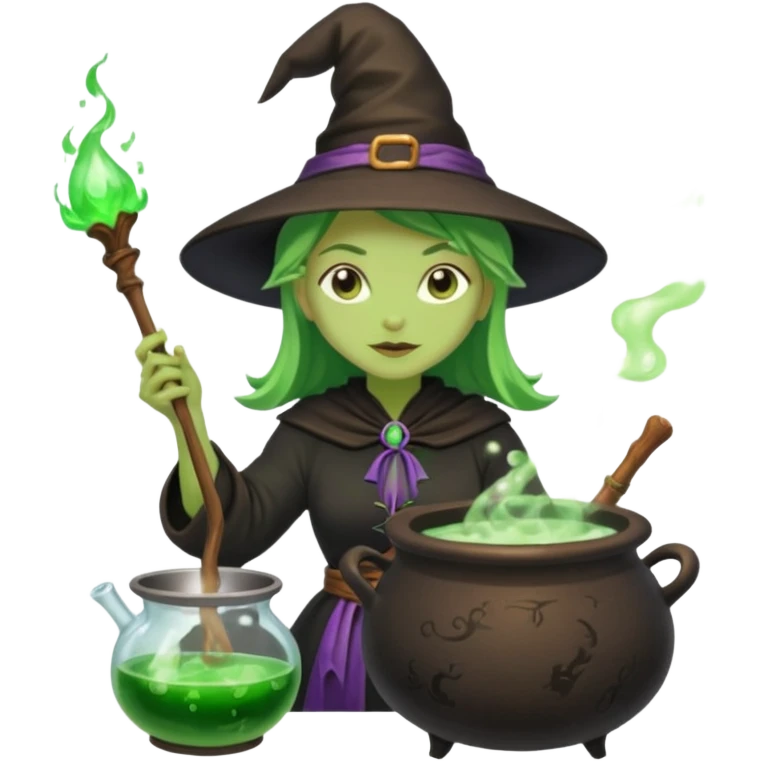 green witch cooking potion emoji