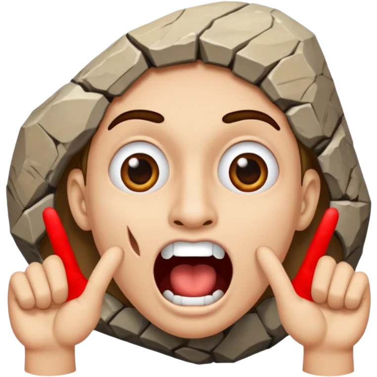 face with wide open mouth and two fingers inside while other fingers are in rock positions emoji