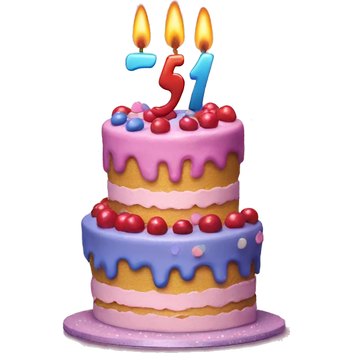 Birthday cake with number 54 emoji