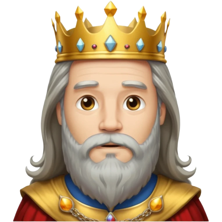 big bearded king with long hairs emoji