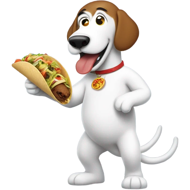 Brian Griffin eating a taco emoji