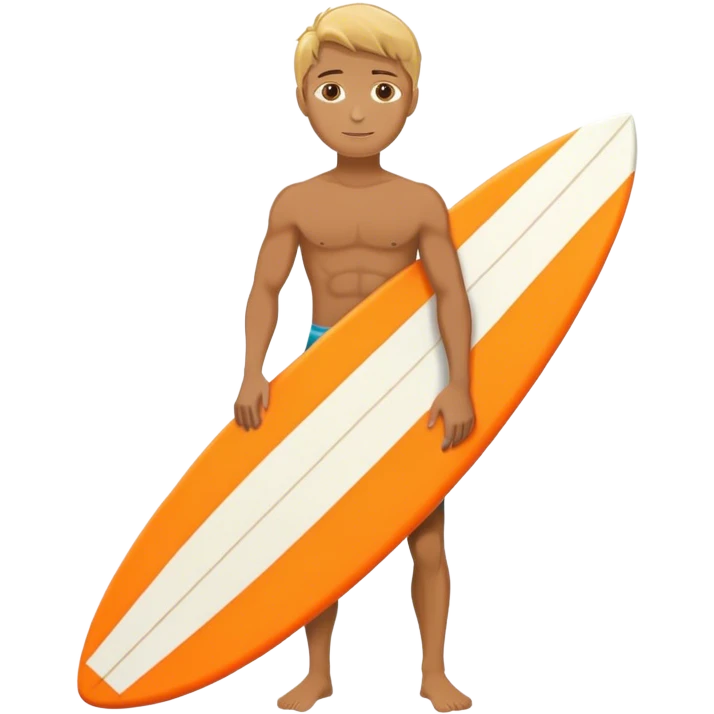 A surfer with orange surfboard emoji