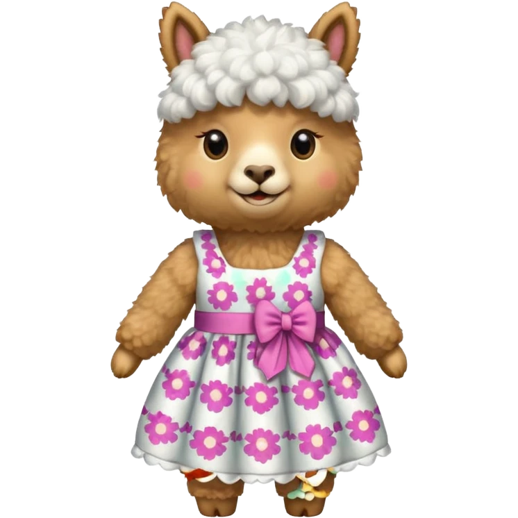 Alpaca wearing a dress￼ emoji