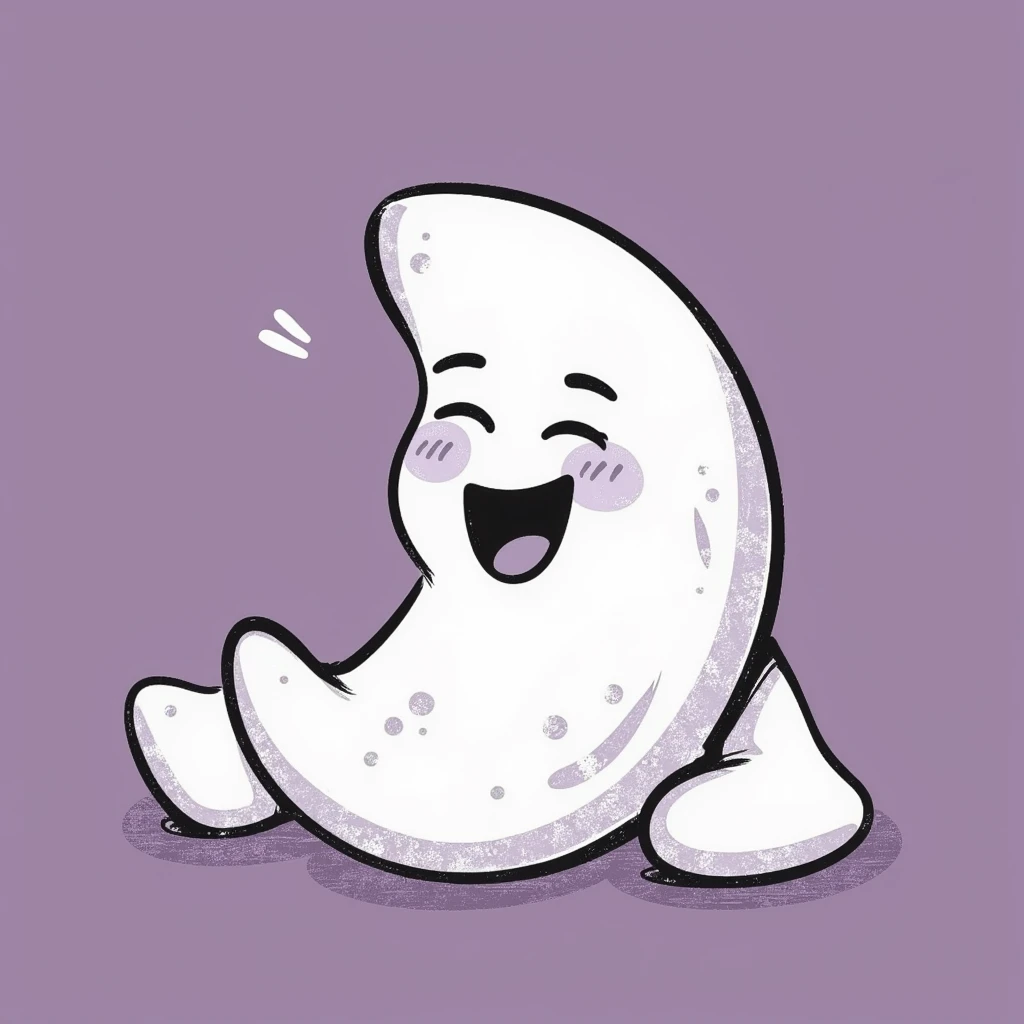 rolling on the floor laughing emoji, hand-drawn chalk style, soft lilac color palette, rough doodle-like texture, pastel chalk on dark surface, aesthetic, emotional, suitable for Telegram channel emoji