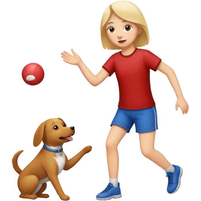 Person is playing with his dog emoji