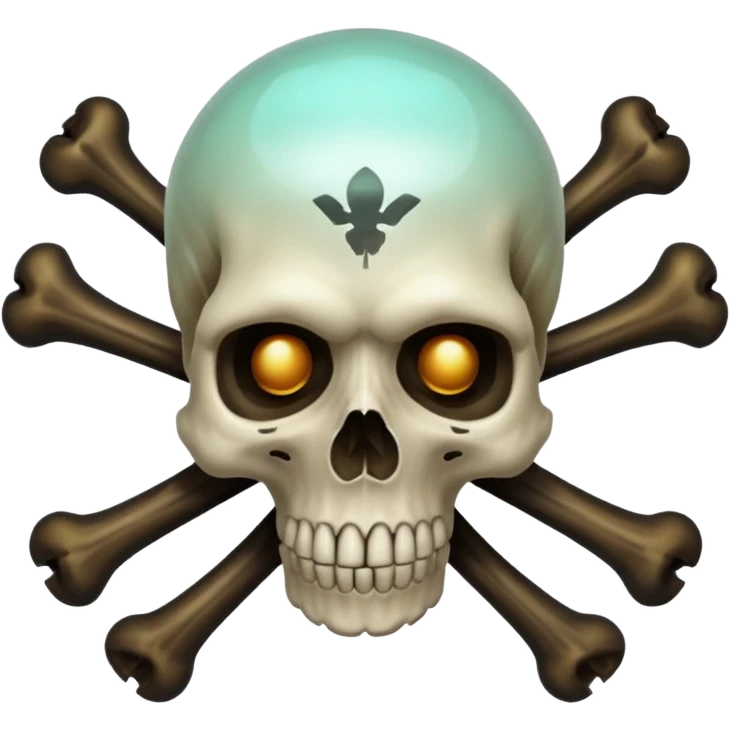
a poisonous cloud of gas, dark swamp color, with an image of a skull and two crossed bones behind the skull emoji