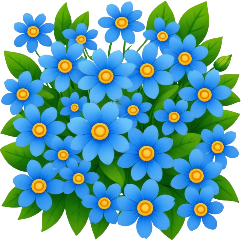 bed of blue flowers emoji