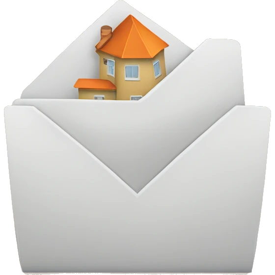 a folder full of paper with a visible home symbol on it emoji