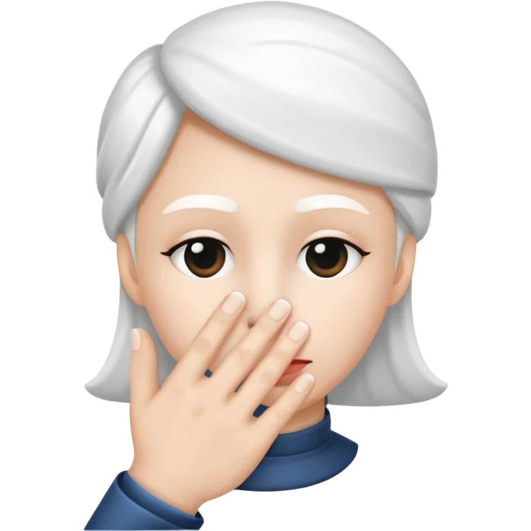 Solid White color Shh finger and hand emoji emoji