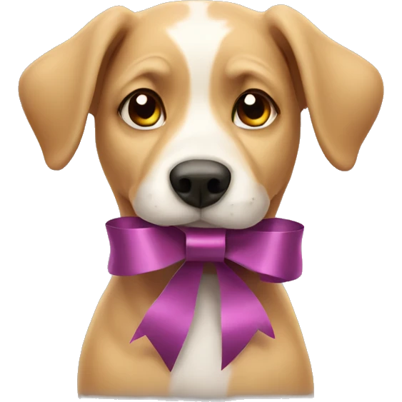 Dog with a ribbon emoji