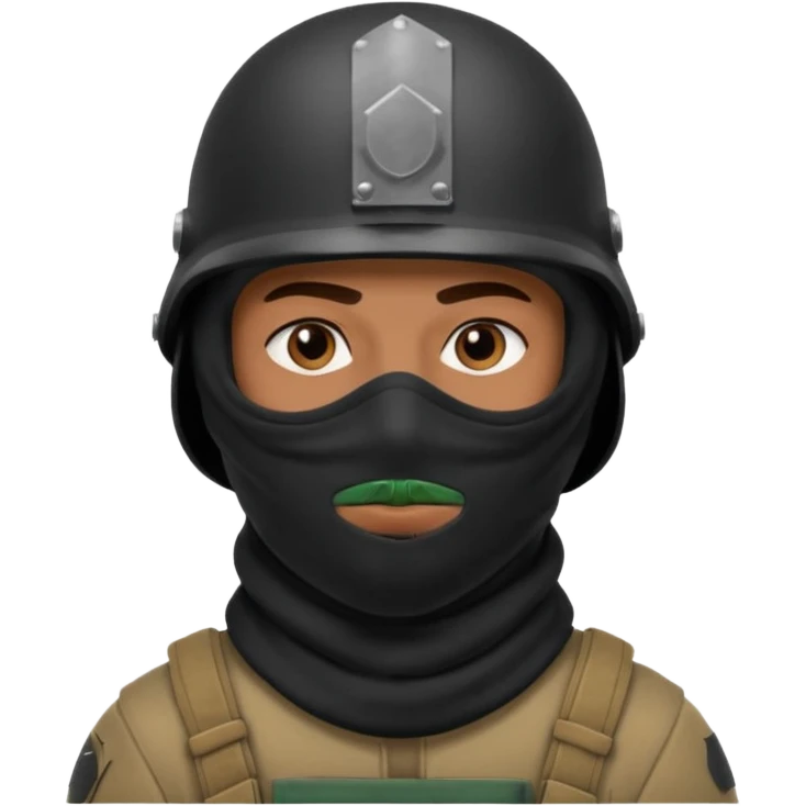 
Iraqi man soldier in helmet and balaclava emoji