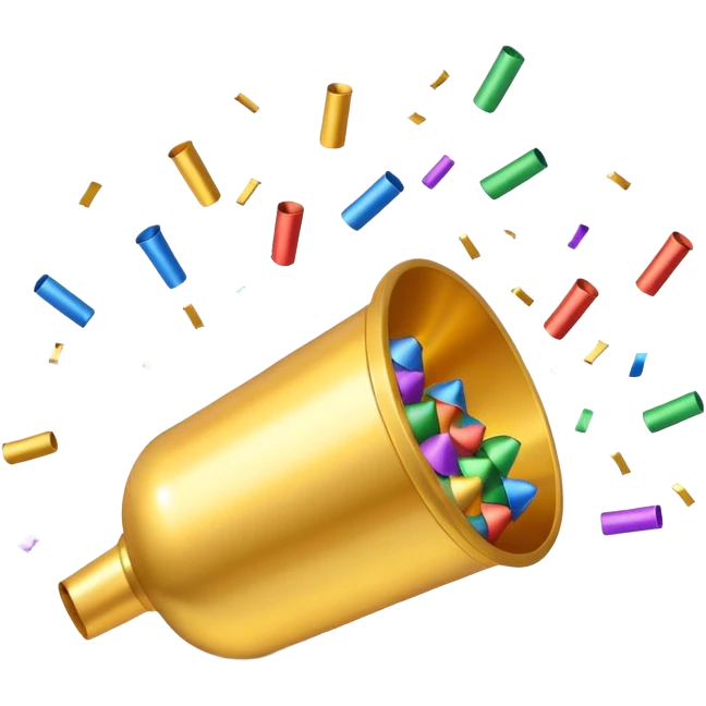 3D party popper icon emoji