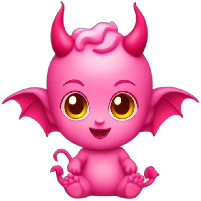 cute pink baby devil emoji