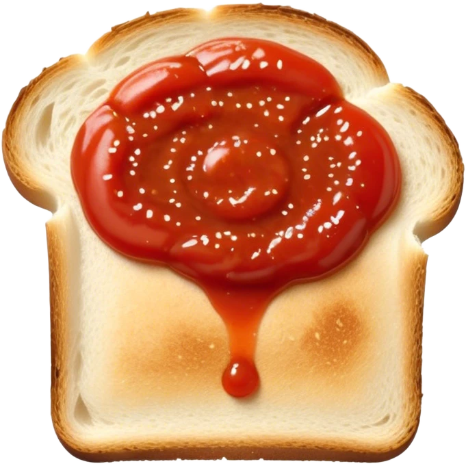 slice of bread with with a line  of tomatoe sauce on top emoji