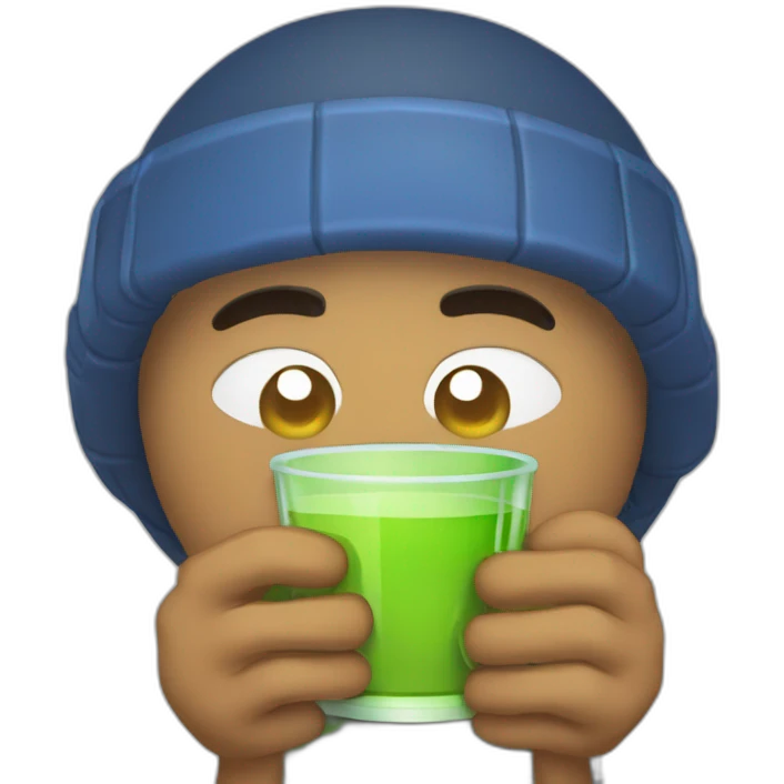 a developer without a t-shirt drinking freezing water with yerba mate in a mate and bombilla emoji