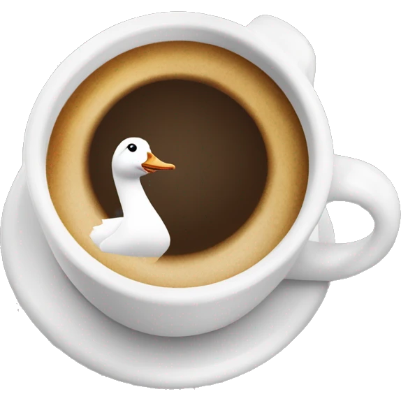 generate a goose that drinks coffee from a cup with Denys_CACES_TikTok written on it emoji