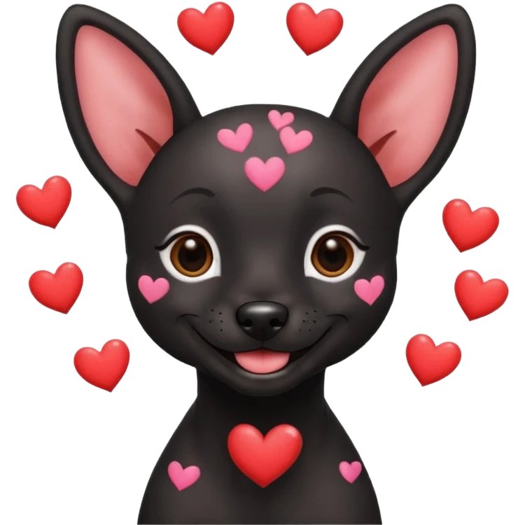Xoloitzcuintle Dog smiling with hearts coming from eyes emoji