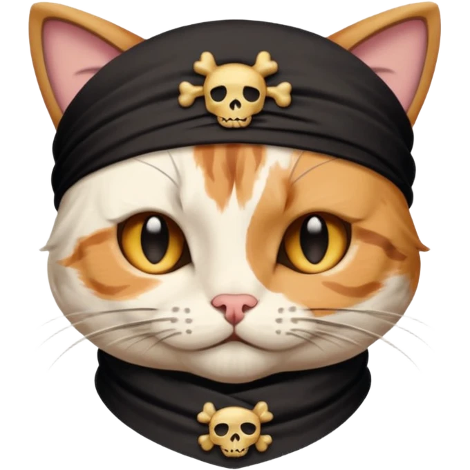 pirate cats with one eye closed with band emoji