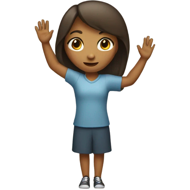 A girl with a raised hand  emoji