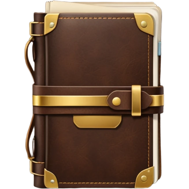 dark brown leather travelers journal emoji
