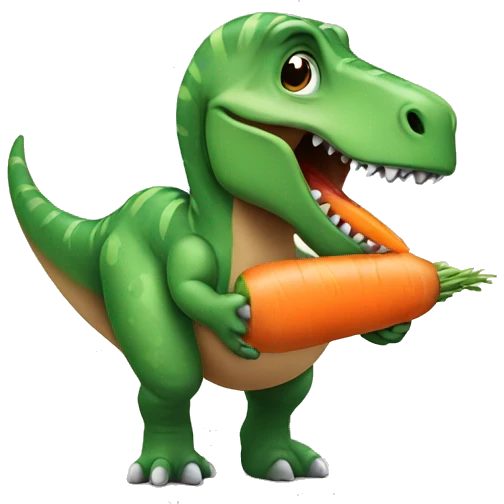 dinosaur eating a carrot emoji