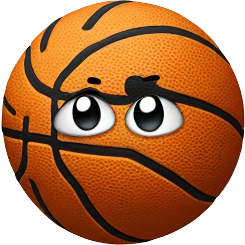 Basketball with a face emoji