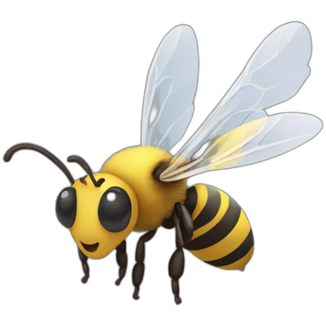 flying bee，isometric emoji
