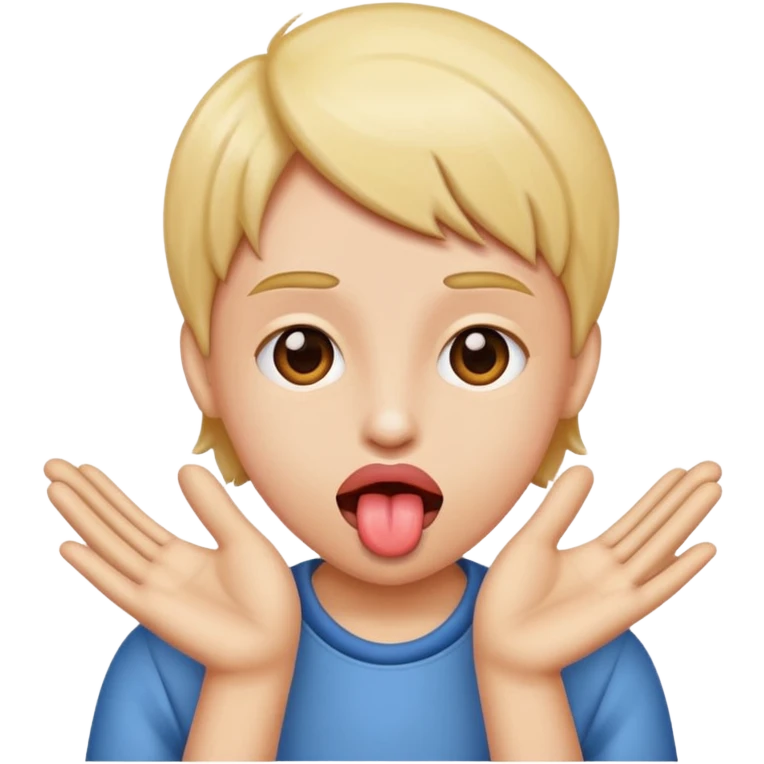 Tongue out with hands to the sides emoji