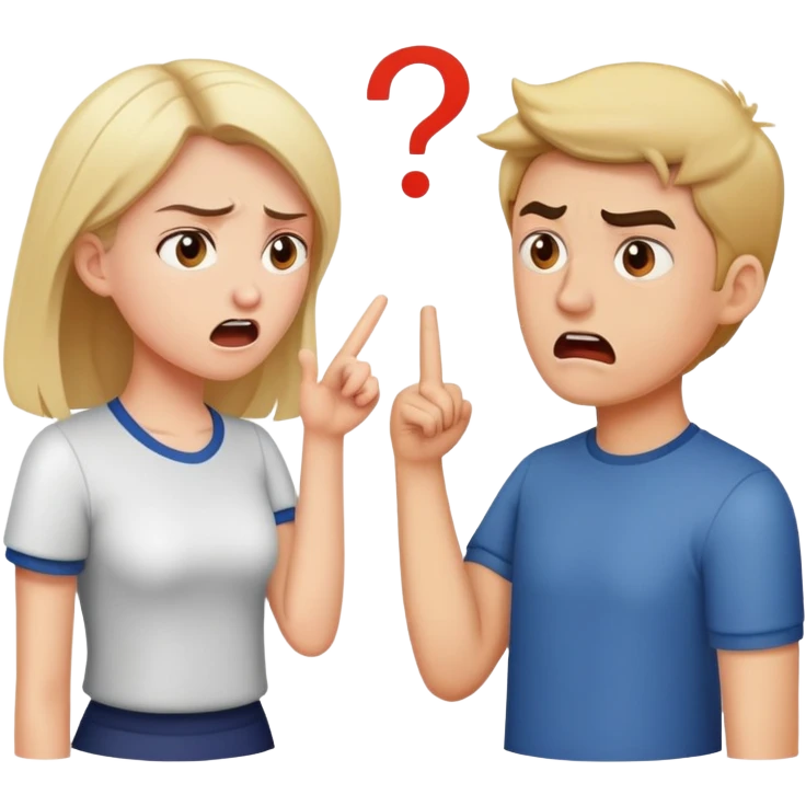 A girl had a fight with a guy emoji