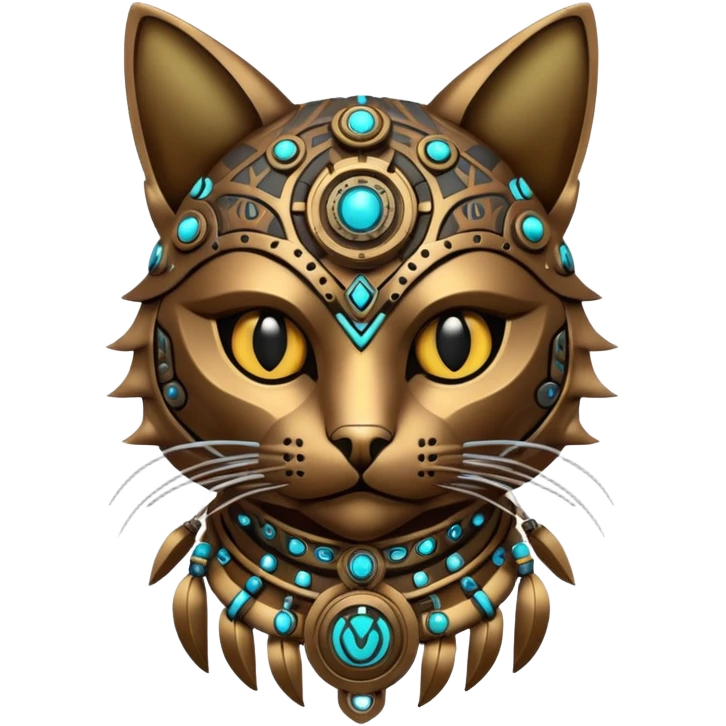 tribal shaman cat cyberborg emoji