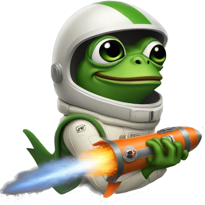 pepe with rocket  emoji