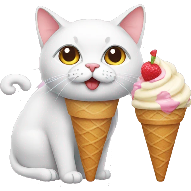 Cat whit a ice cream emoji