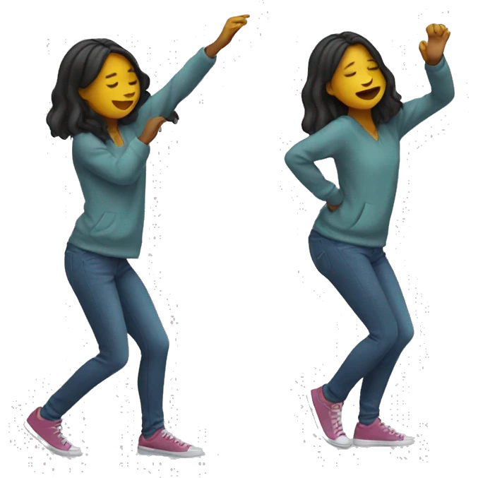 A girl doing dab emoji