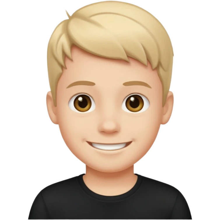smiling boy in black shirt emoji