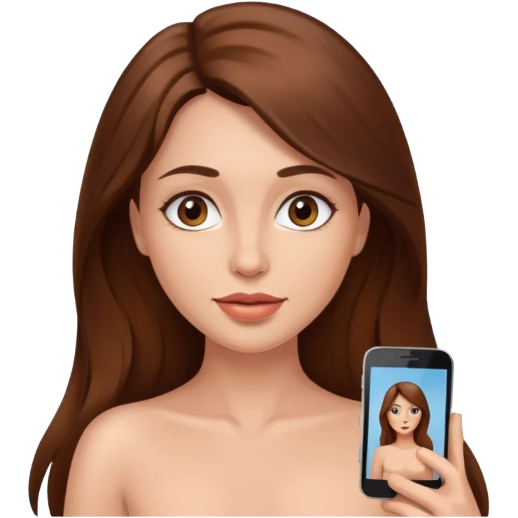 Nude rousse 36y years old woman selfie emoji