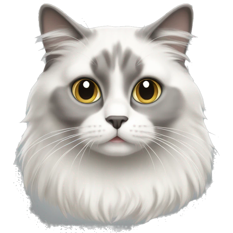 Grey and white ragdoll cat  emoji