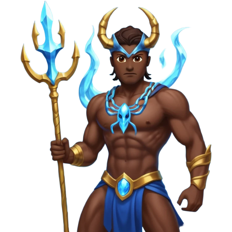spider god with Poseidon trident emoji