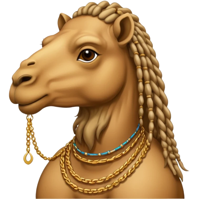 Camel with dreadlocks and gold chain emoji