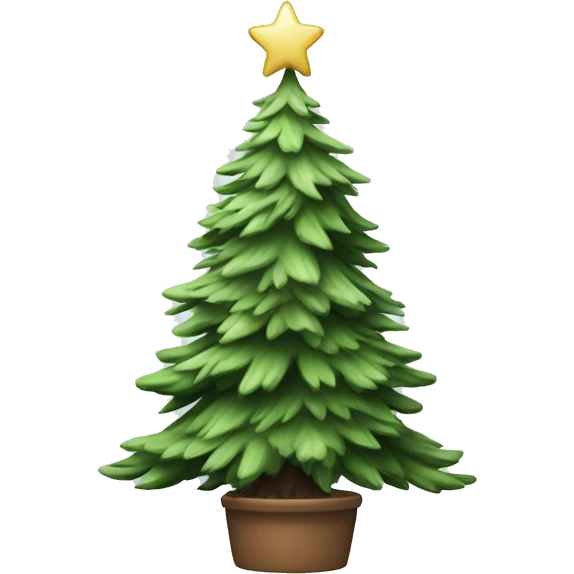  actual white fir christmas tree isolated.  emoji