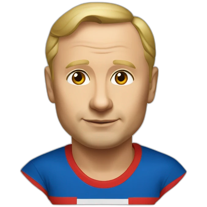 Vladimir Poutine with a Microsoft t-shirt emoji